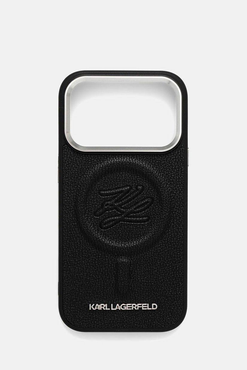 Karl Lagerfeld husă pentru telefon iPhone 17 Pro culoarea negru, KLHMP17LPGFKLRDK