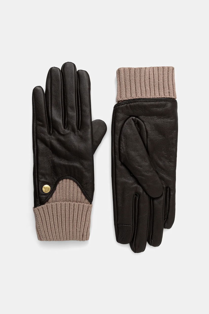 Barbour mănuși de piele culoarea maro, LGL0140