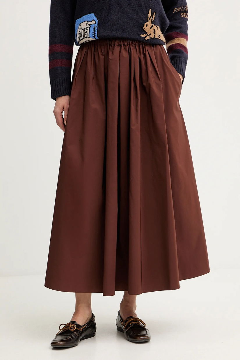 Weekend Max Mara fustă BRUNO culoarea maro, midi, evazați, 2525106023600