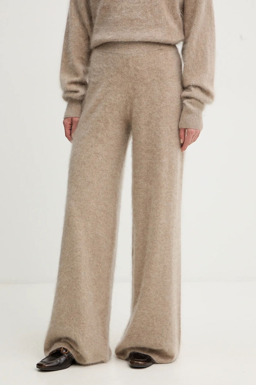 BOSS pantaloni de trening din cașmir culoarea bej, uni, 50550831