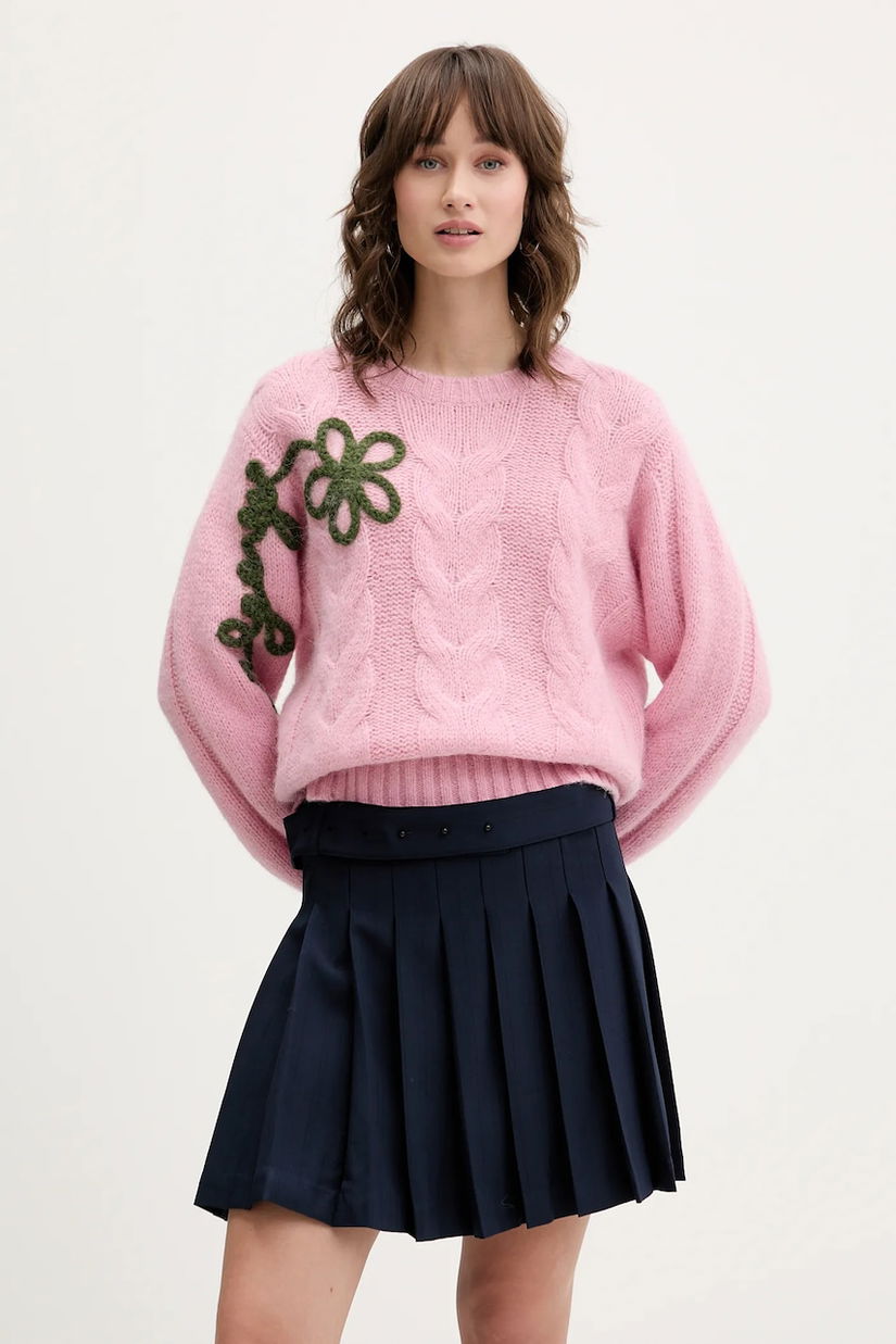 Stine Goya pulover din amestec de lână culoarea roz, călduros, SG-AW25-K050-2418