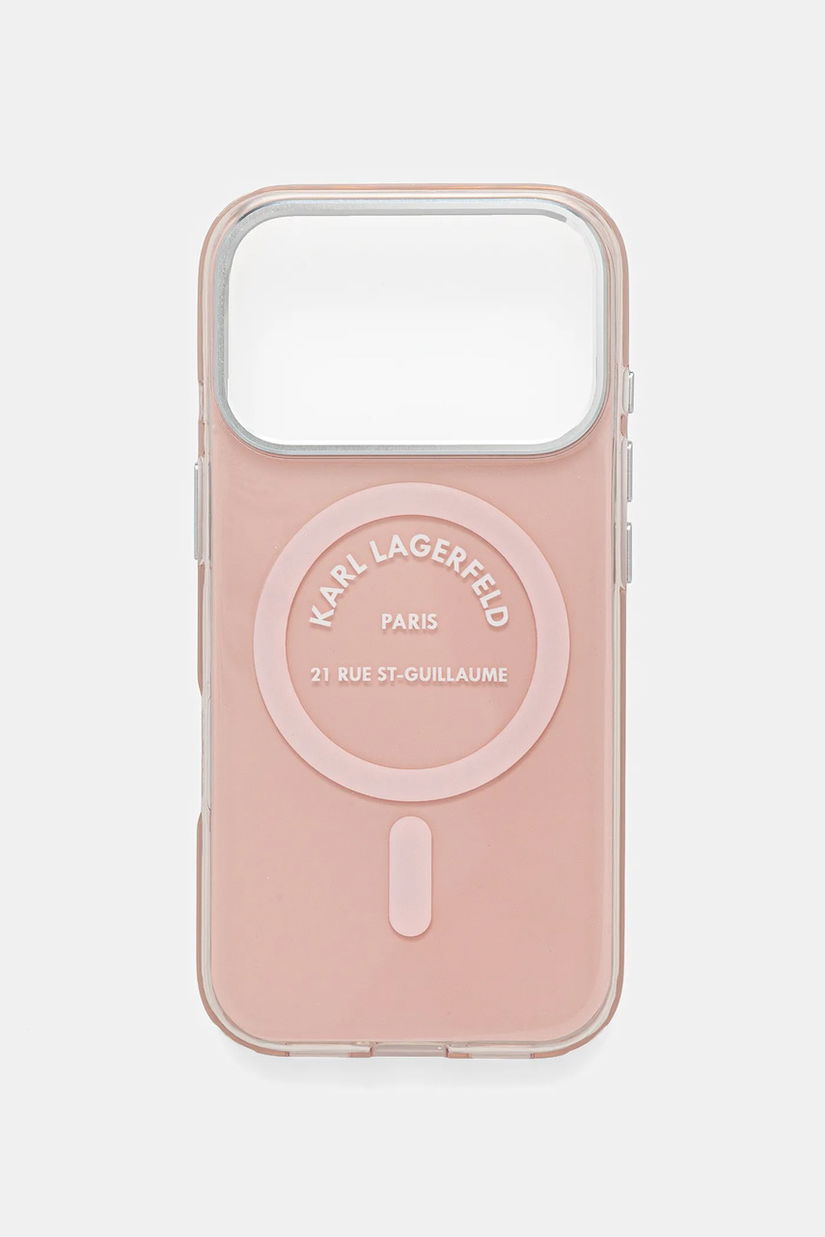 Karl Lagerfeld husă pentru telefon iPhone 17 Pro culoarea roz, KLHMP17LHKRSGPP