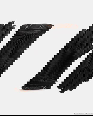 Barbour mănuși de piele culoarea negru, LGL0048