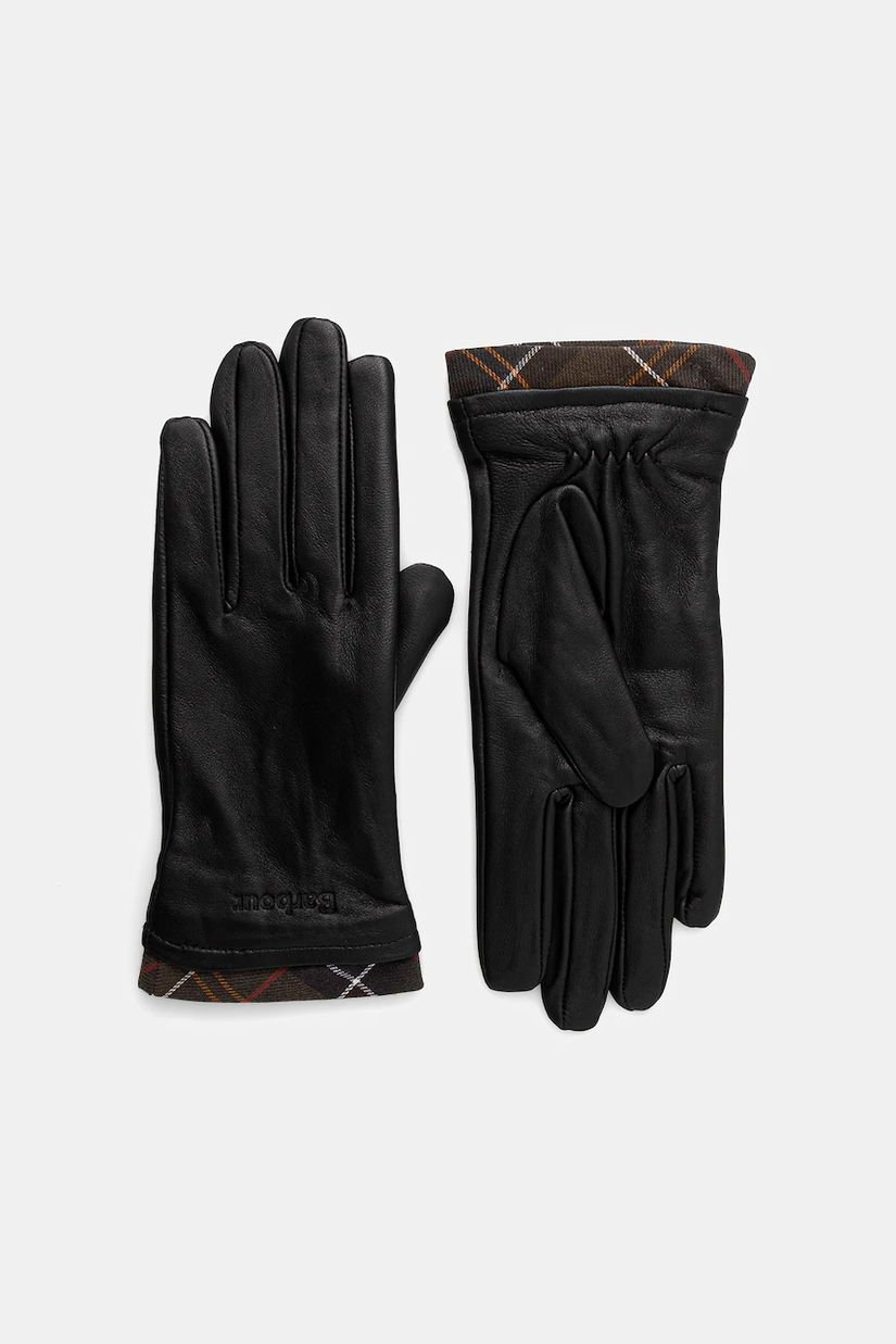 Barbour mănuși de piele culoarea negru, LGL0048