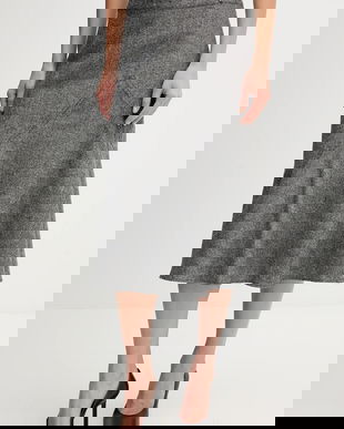 Pedro del Hierro fustă culoarea gri, midi, evazați, 7592145