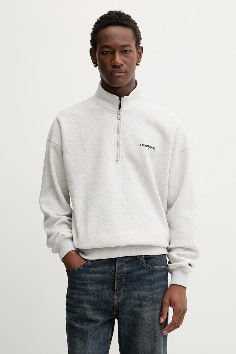 Abercrombie & Fitch bluză culoarea gri, melanj, KI122-5514-112