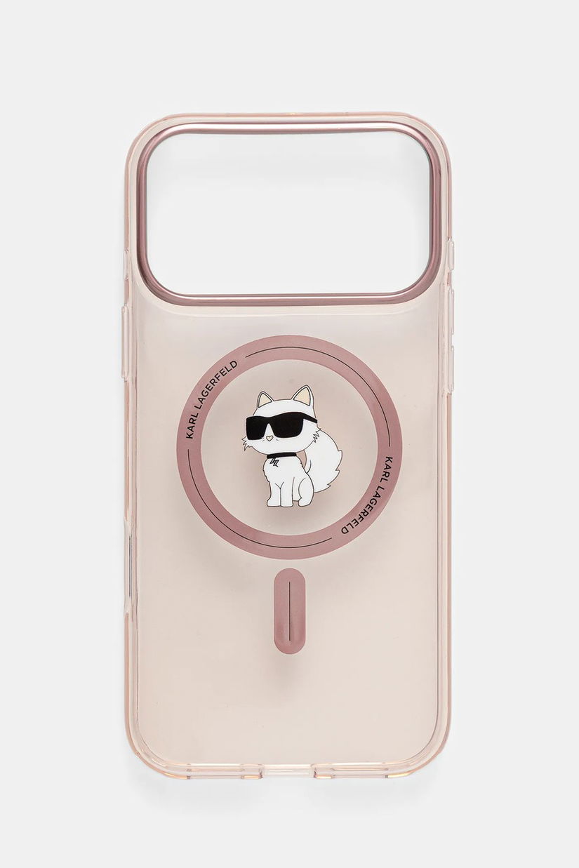 Karl Lagerfeld husă pentru telefon iPhone 17 Pro Max culoarea roz, KLHMP17XHFCCNOP