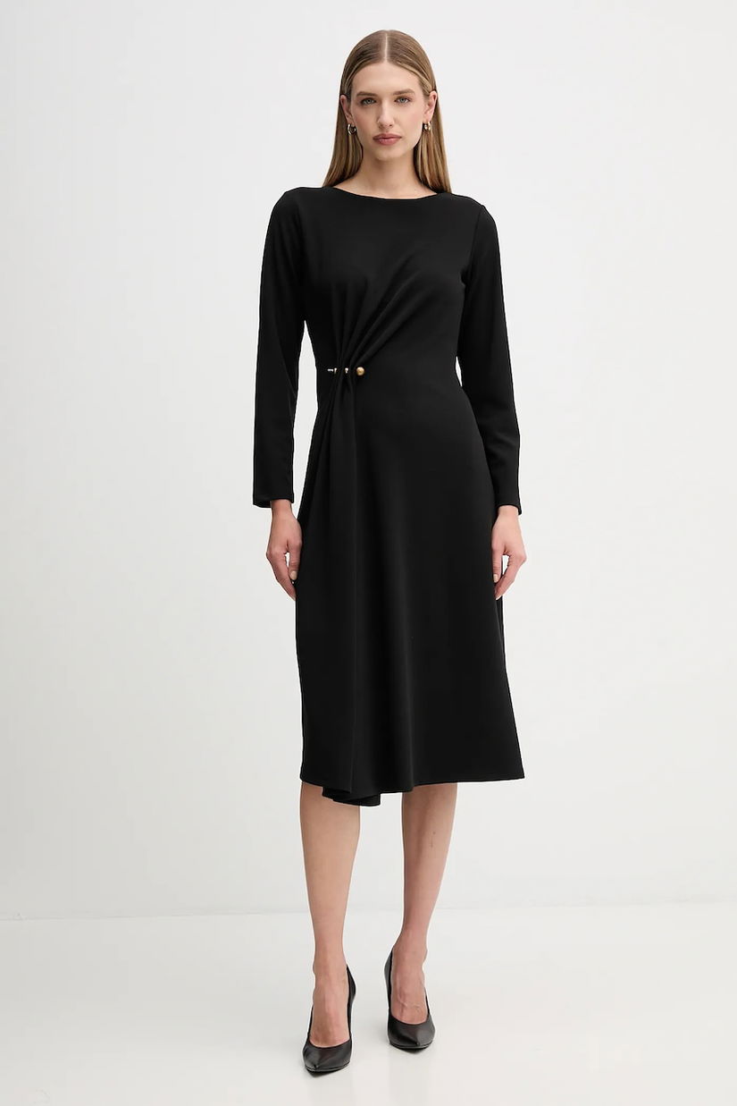 Sandro Ferrone rochie culoarea negru, midi, evazați, S31YBFPONY