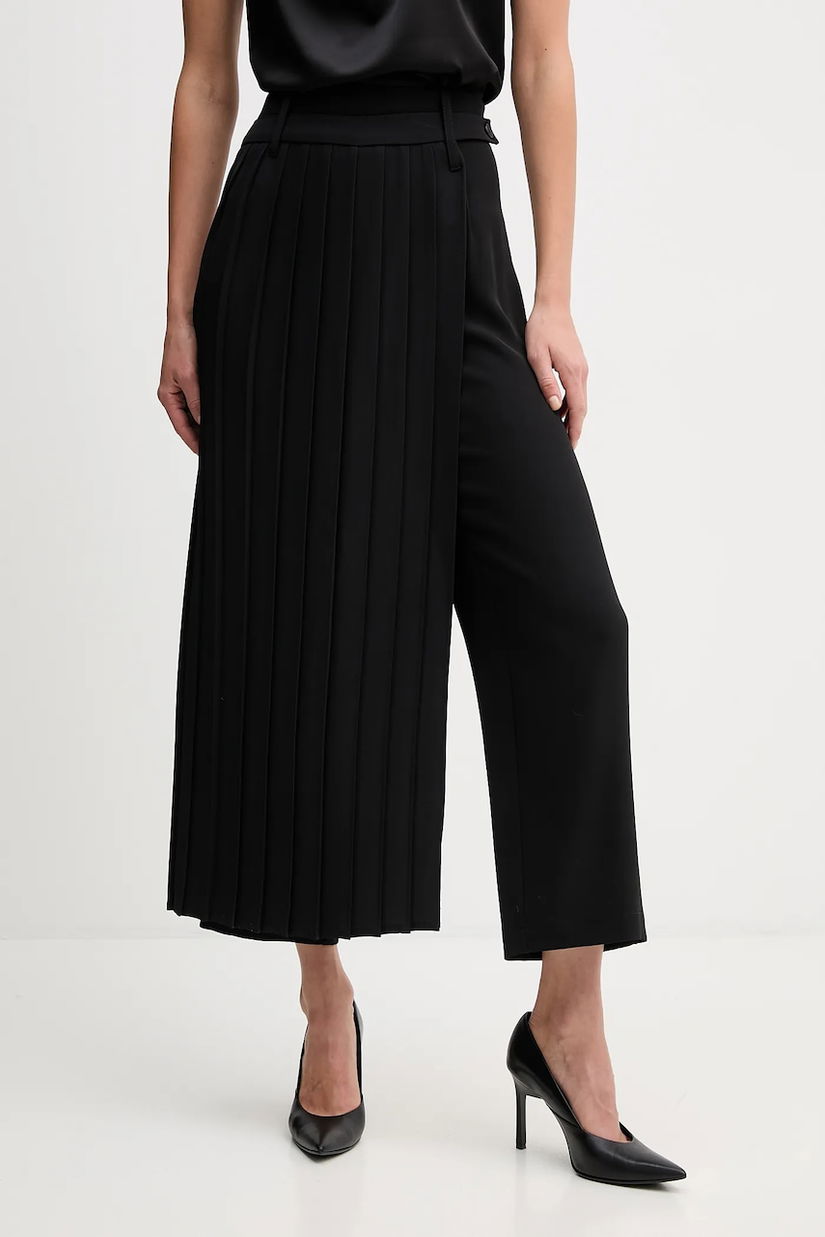 Sandro Ferrone fustă pantaloni culoarea negru, drept, medium waist, S32YBFMOLTO