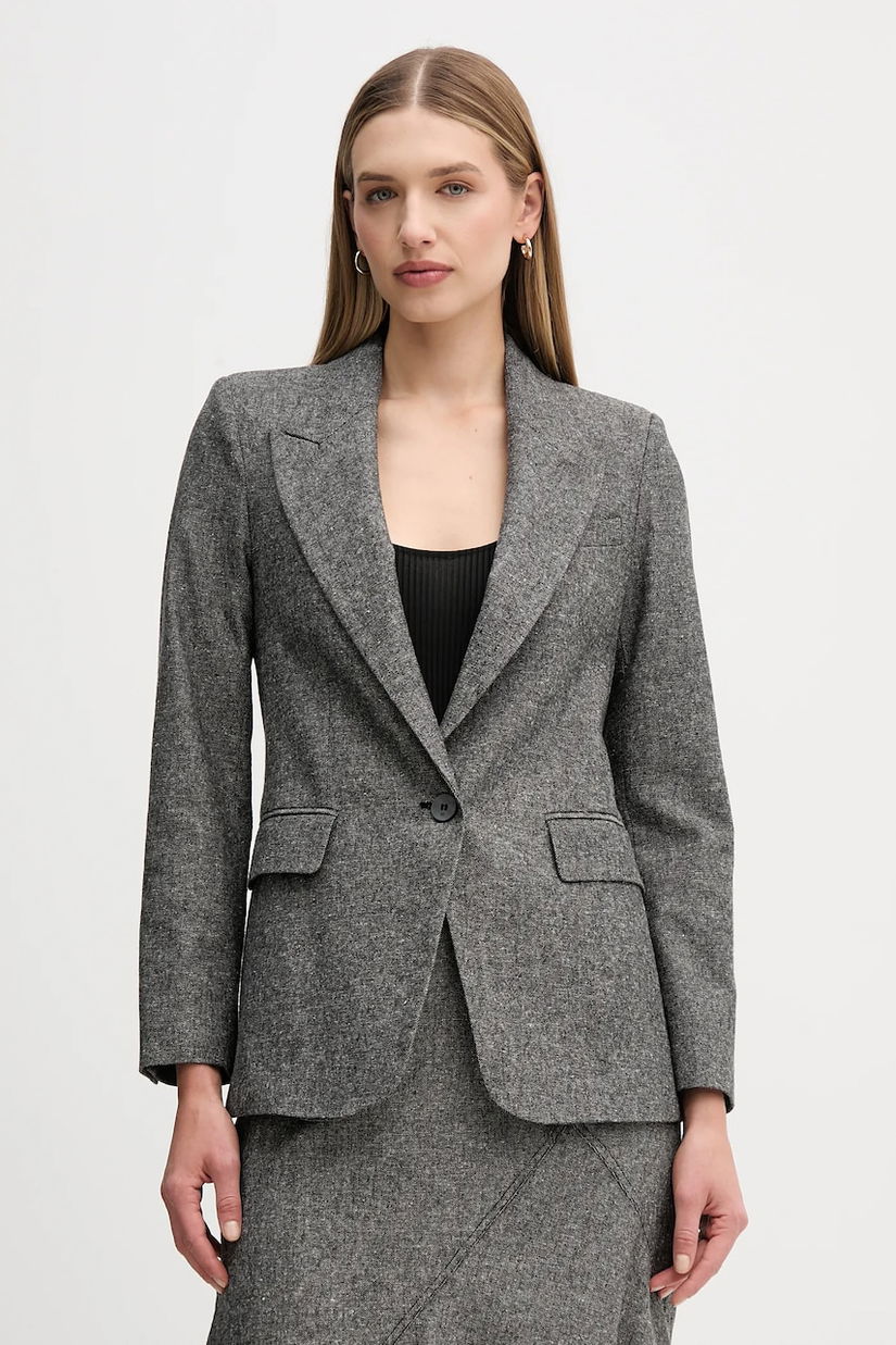 Pedro del Hierro sacou din lână culoarea gri, un singur rând de nasturi, melanj, 6752181