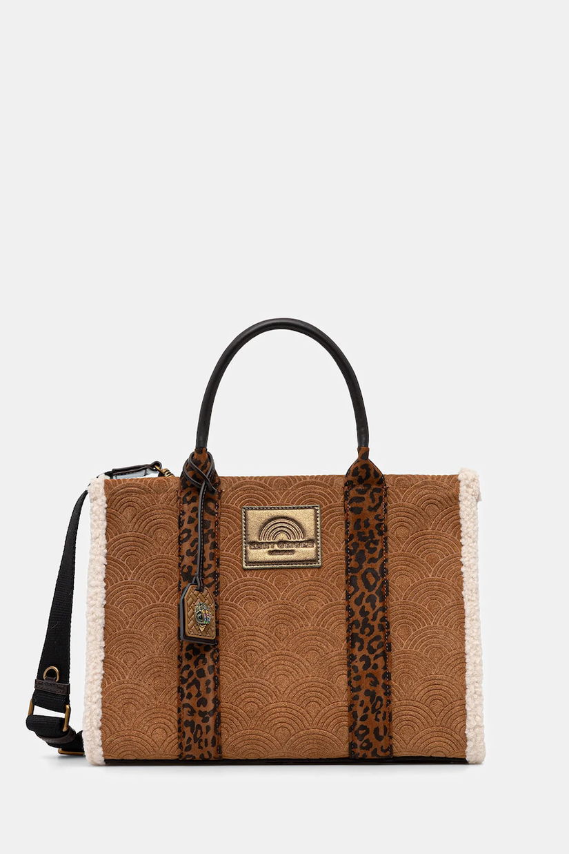Kurt Geiger London geantă de mana din piele întoarsă SOUTHBANK culoarea maro, 5033548219
