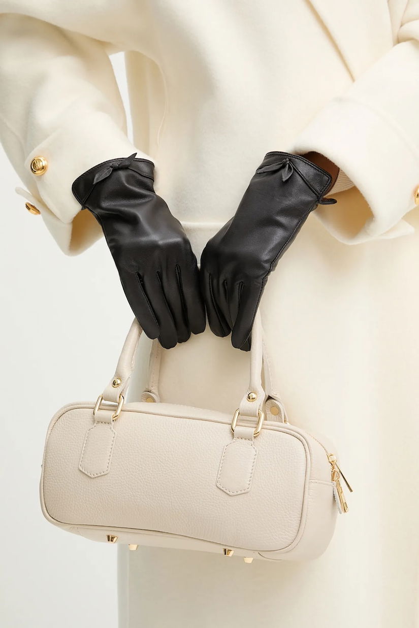Answear.LAB manusi de piele culoarea maro