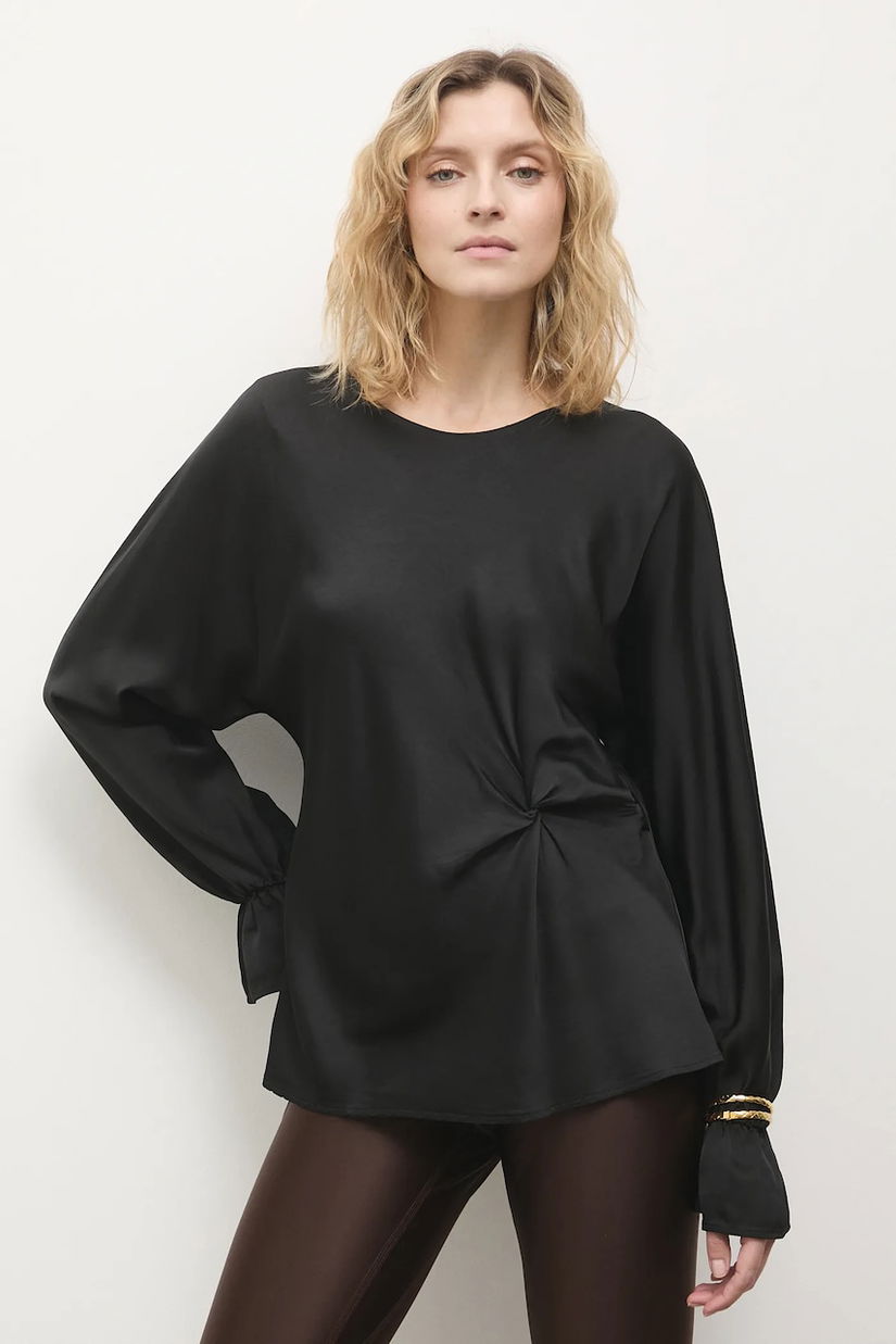 Answear.LAB bluza culoarea negru, neted