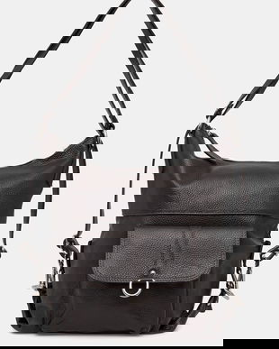 Answear.LAB ghiozdan de piele culoarea maro, mare, neted