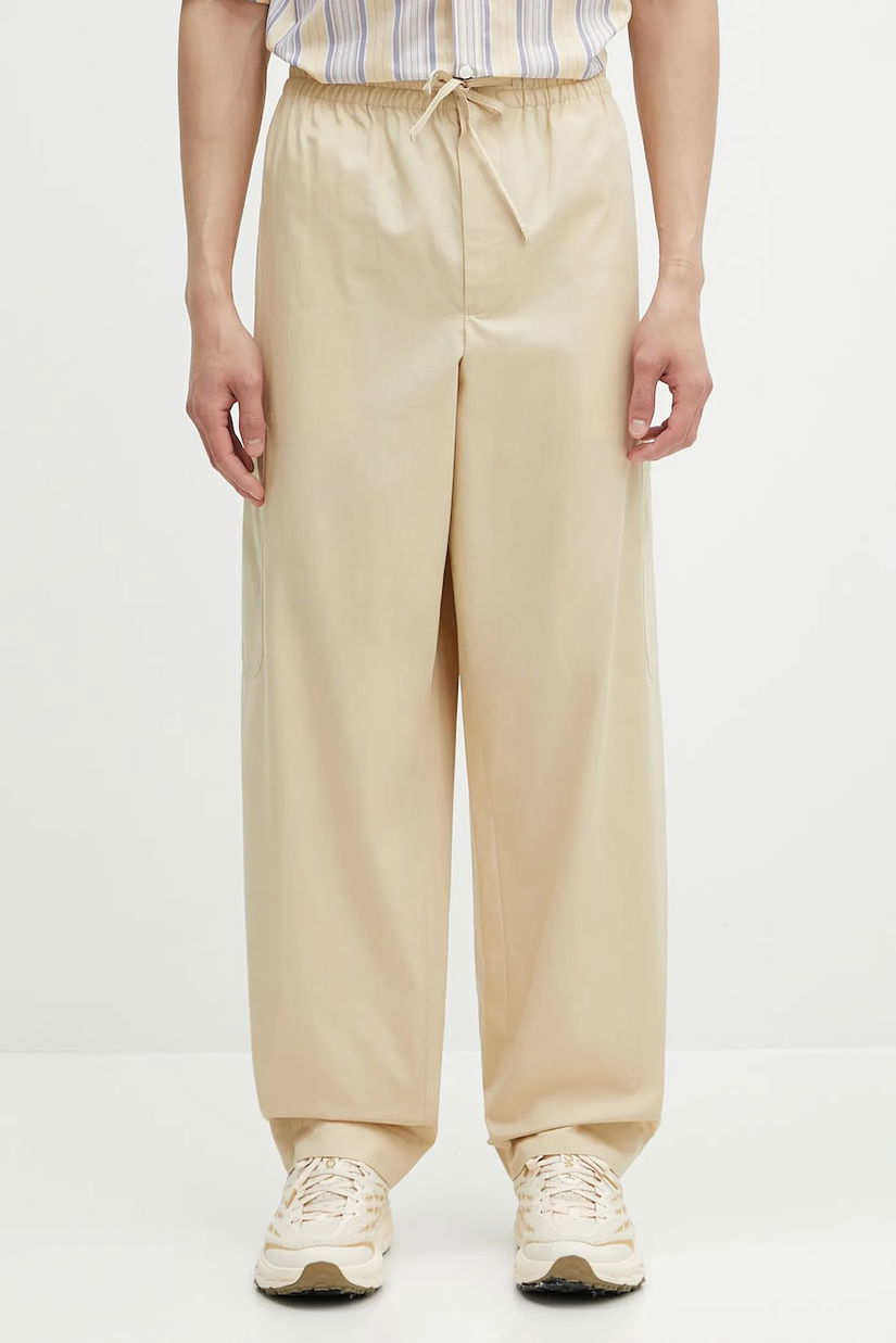 Kenzo pantaloni de bumbac culoarea bej, FF55PA5019SC.11