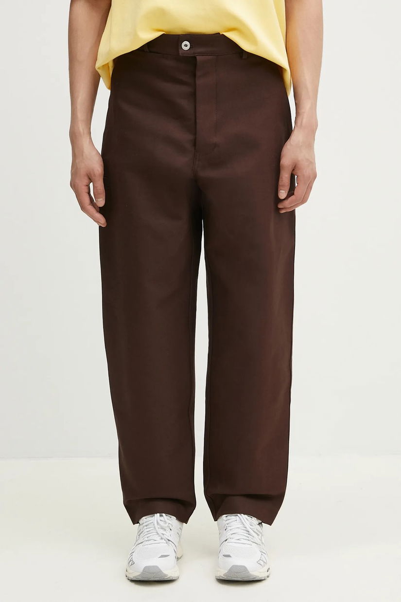 Kenzo pantaloni barbati, culoarea maro, drept, FF55PA3659GB.90