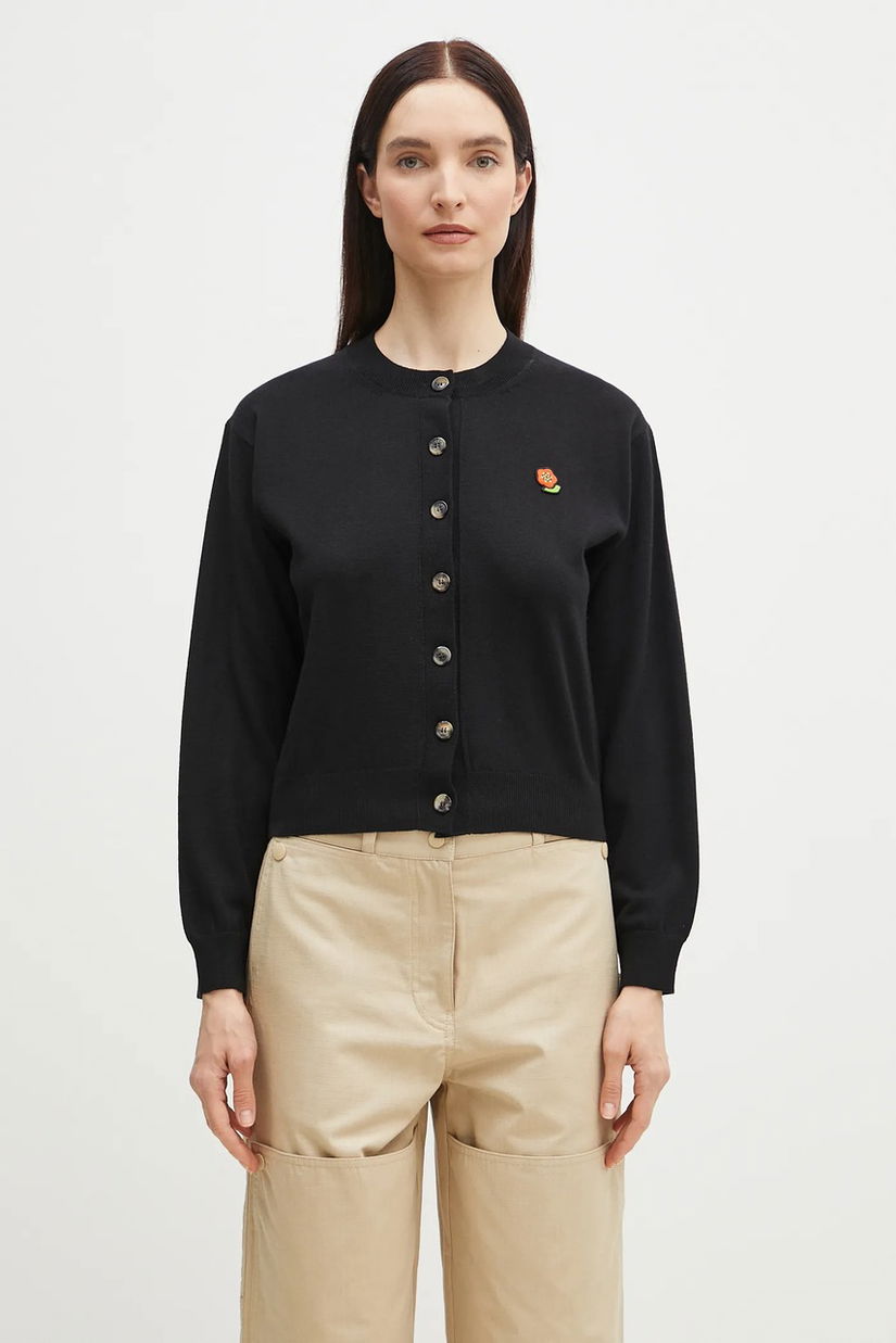 Kenzo cardigan din lână Pop femei, culoarea negru, light, FF52CA4823LB.99J