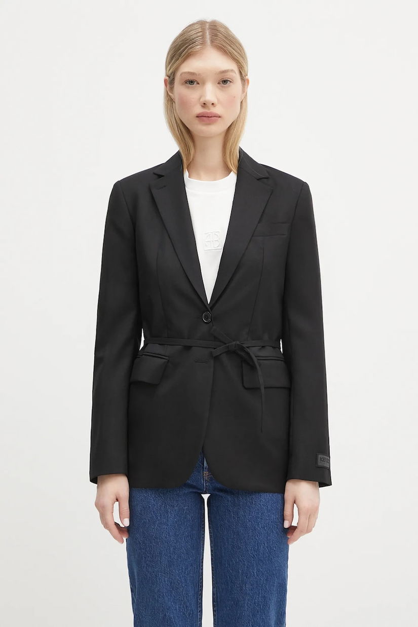 Kenzo geaca de lana culoarea negru, un singur rand de nasturi, FF52VE2619RA.99