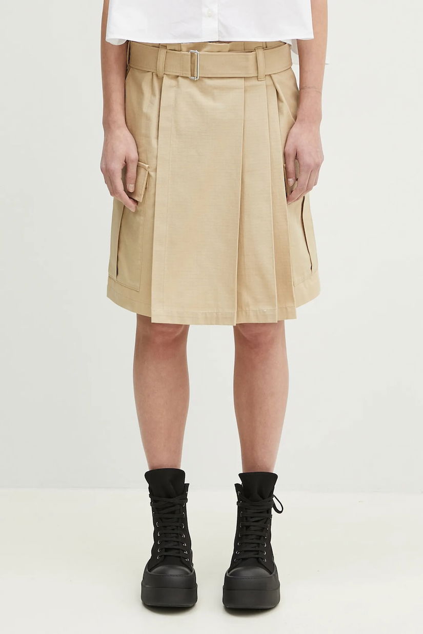 Kenzo fustă din bumbac culoarea bej, mini, evazati, FF52JU2989DL.11