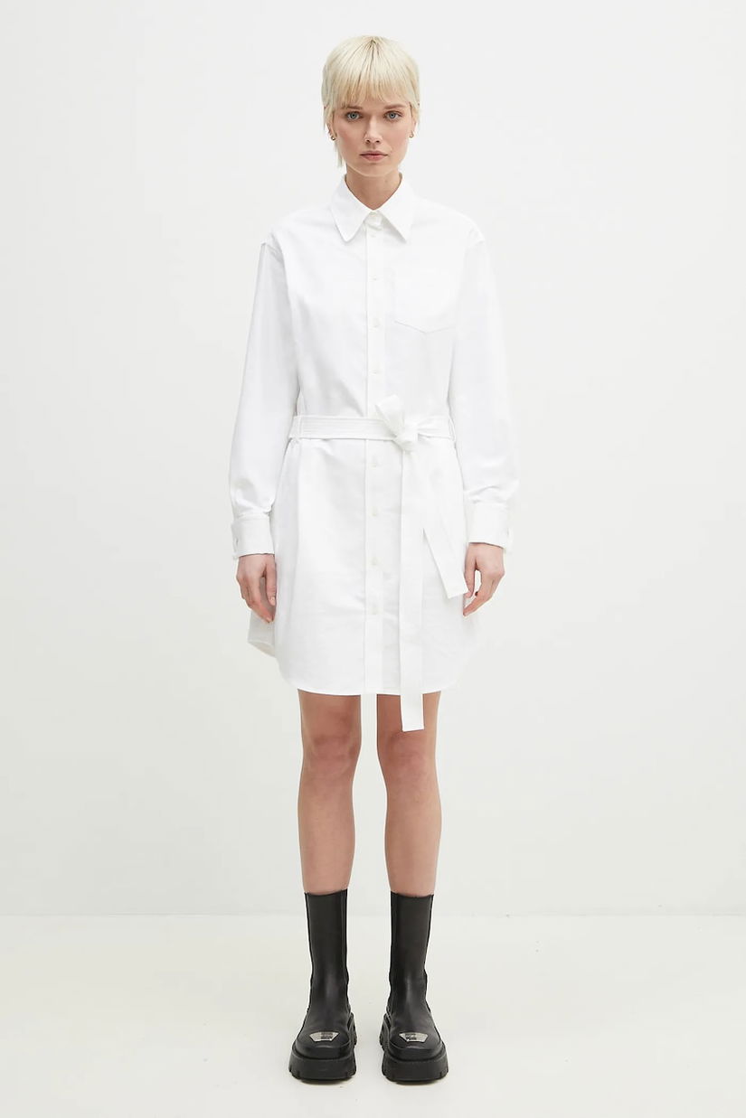 Kenzo rochie din bumbac culoarea alb, mini, dreaptă, FF52RO4059LO.01