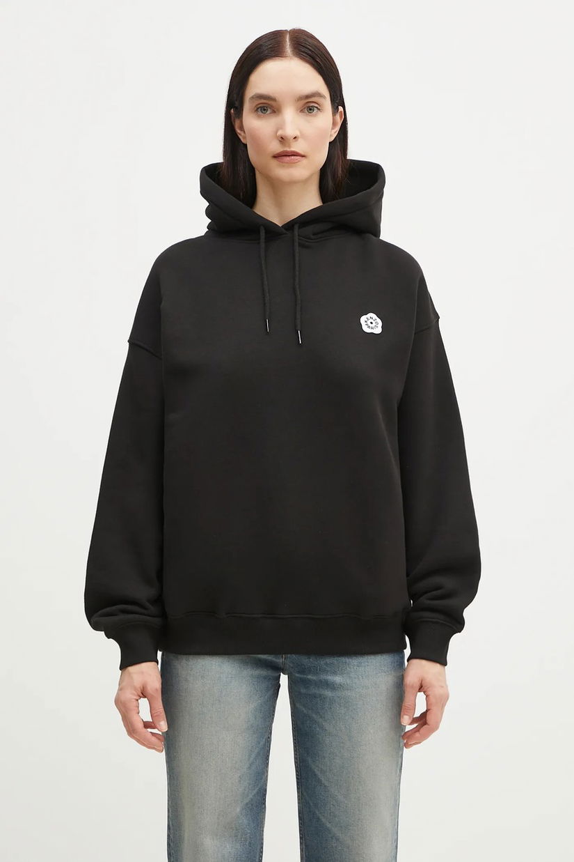 Kenzo hanorac de bumbac Boke Flower 2.0 femei, culoarea negru, cu glugă, cu imprimeu, FF52SW1754MB.99J