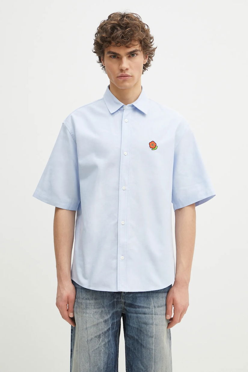 Kenzo camasa din bumbac barbati, cu guler clasic, relaxed, FF55CH1279LO.64