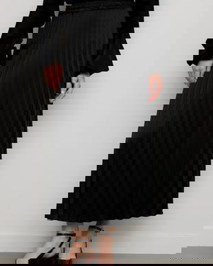 Answear.LAB fusta culoarea negru, maxi, evazati