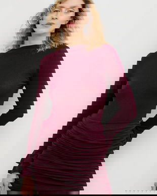 Answear.LAB rochie culoarea bordo, mini, mulata