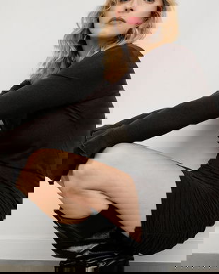 Answear.LAB rochie culoarea maro, mini, mulata