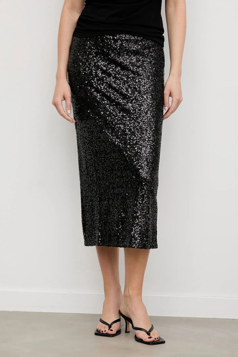 Answear.LAB fusta culoarea negru, midi, creion