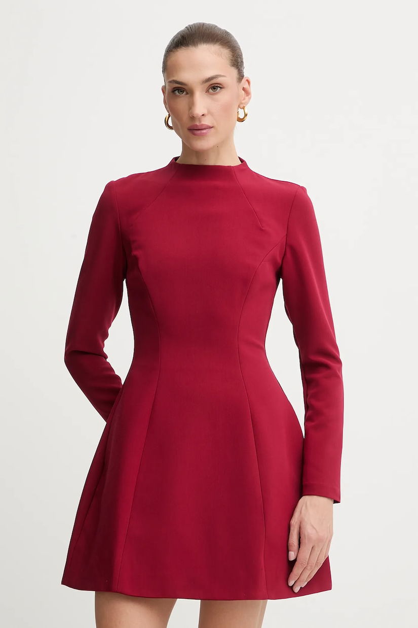 Bardot rochie DELPHI culoarea negru, mini, evazați, 59527DB