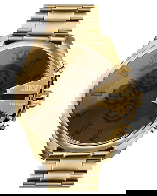 Diesel ceas Mega Chief Chronograph barbati, culoarea auriu, DZ4662