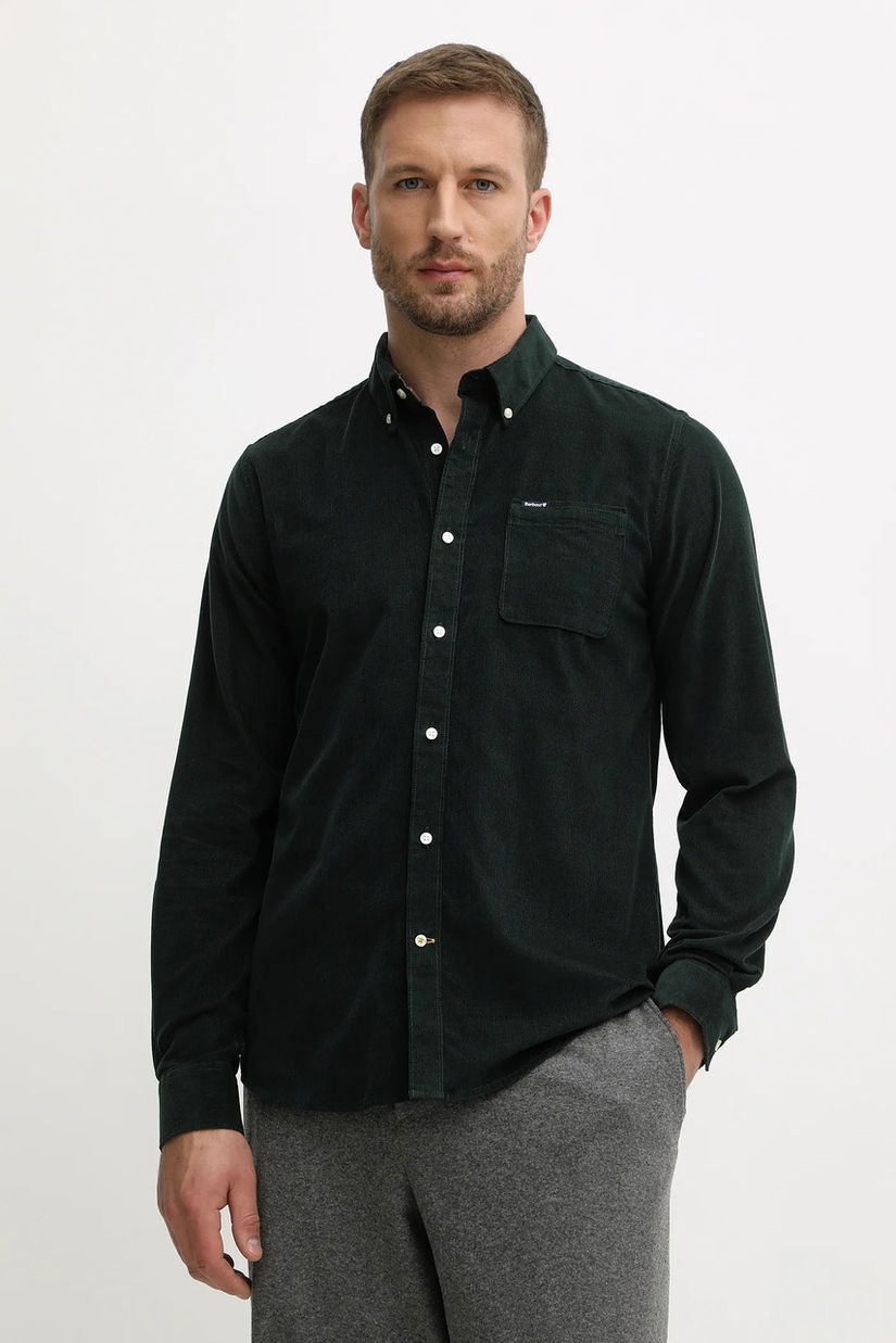 Barbour cămașă din bumbac RAMSEY culoarea negru, cu guler button-down, regular, MSH5001