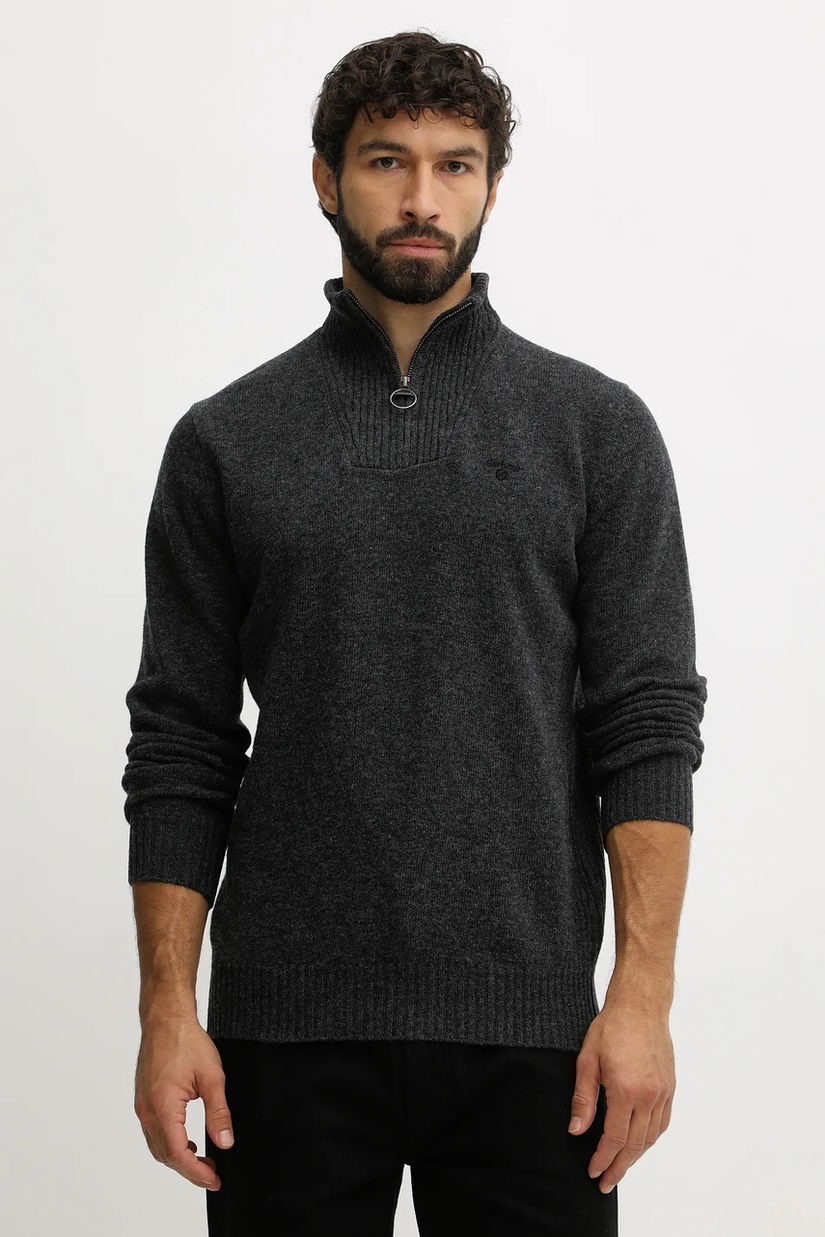 Barbour pulover de lână culoarea bleumarin, light, cu turtleneck, MKN0339