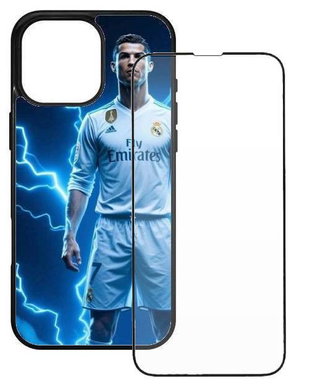 Husa iPhone, diverse modele, Colorful Aluminium TPU, folie sticla inclusa, model Ronaldo 4
