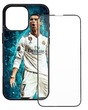 Husa iPhone, diverse modele, Colorful Aluminium TPU, folie sticla inclusa, model Ronaldo 5