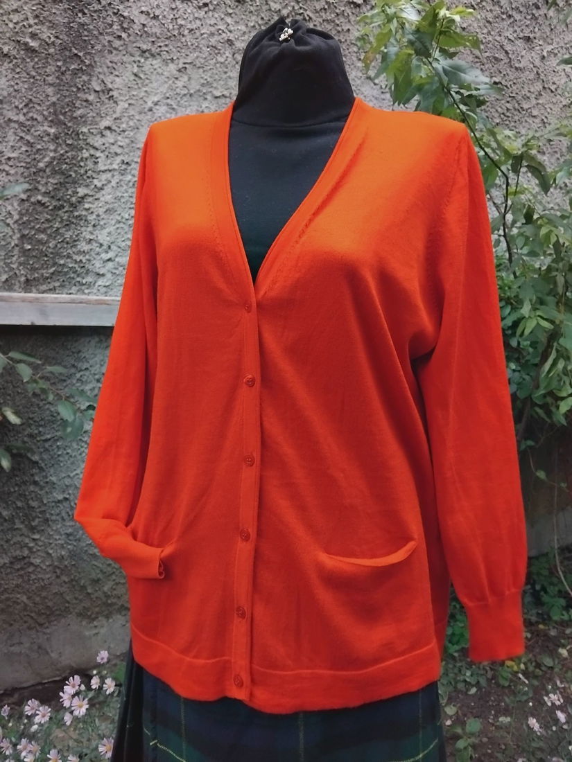 Cardigan rosu lana si silk