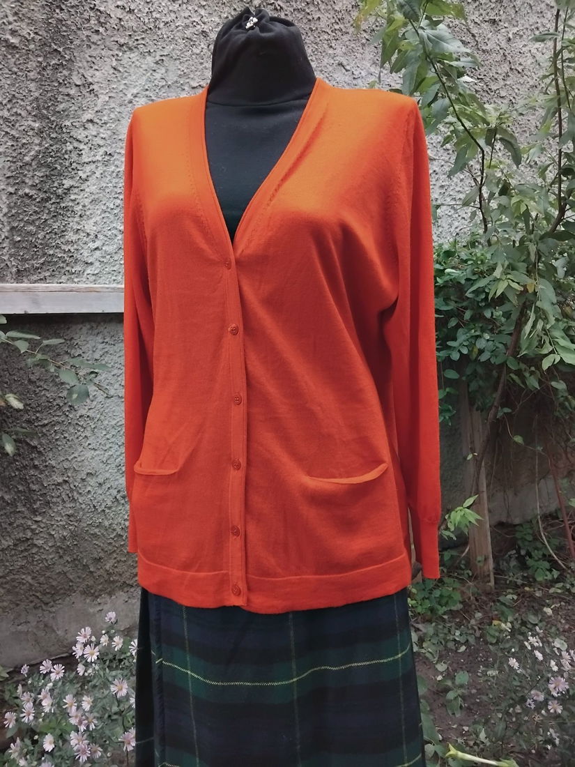 Cardigan rosu lana si silk
