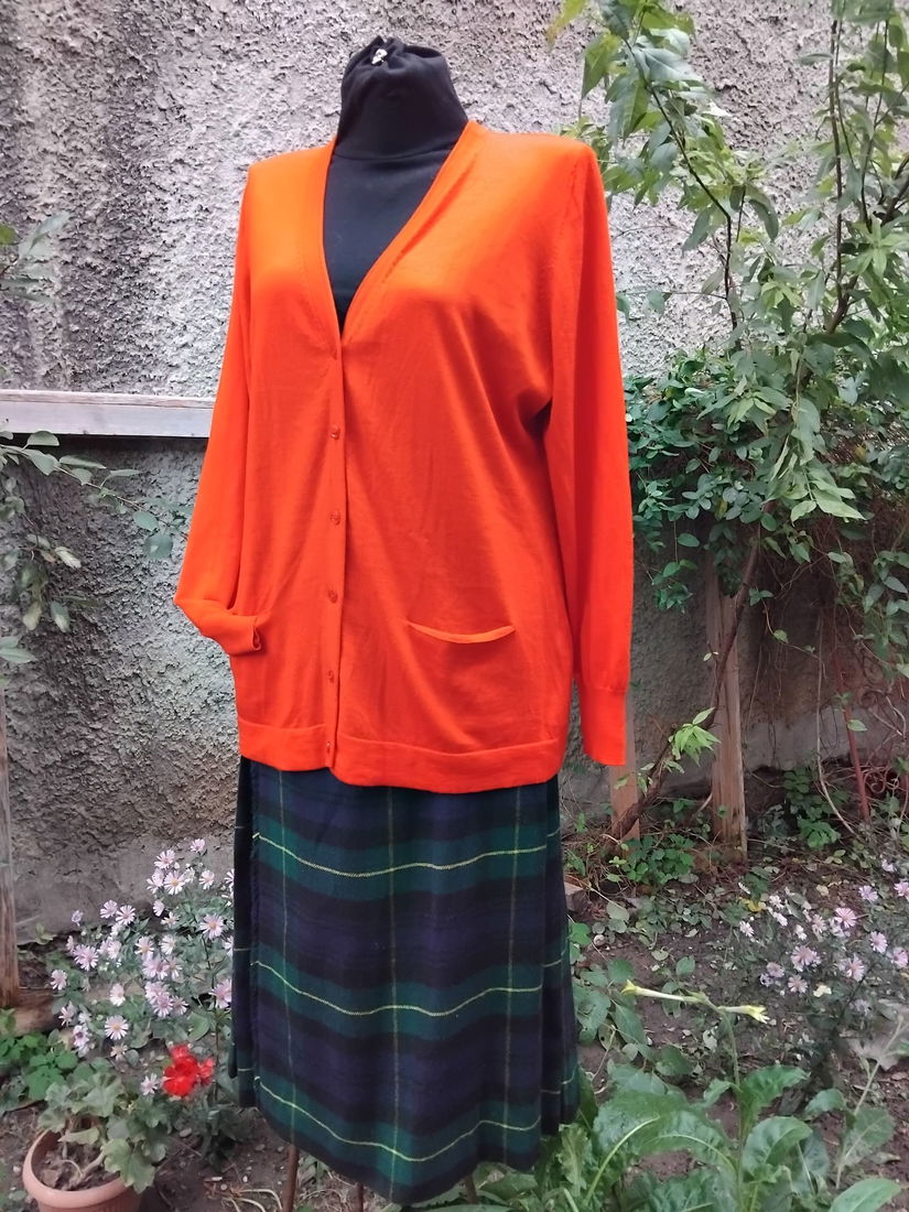 Cardigan rosu lana si silk