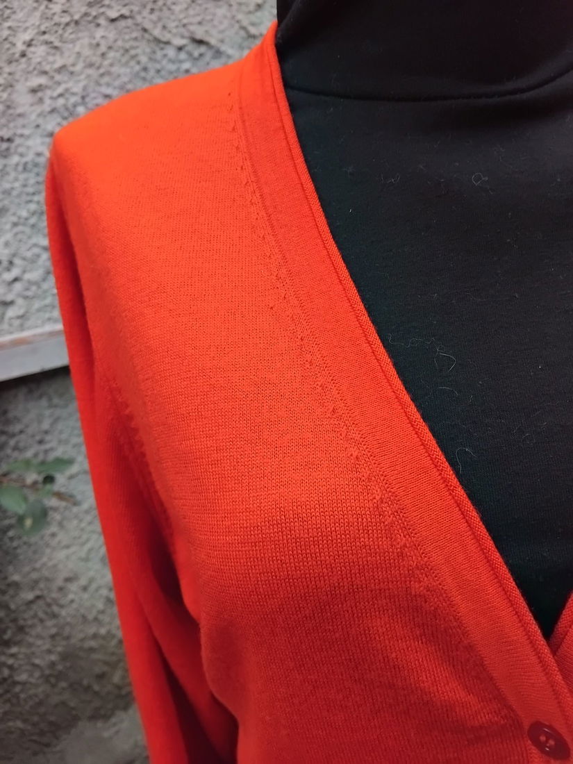 Cardigan rosu lana si silk