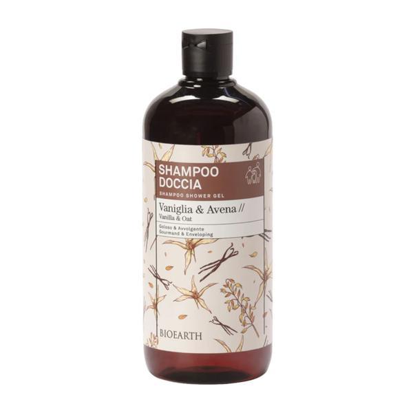 Sampon, Gel de dus cu Vanilie si Ovaz, - Family Bioearth, 500 ml
