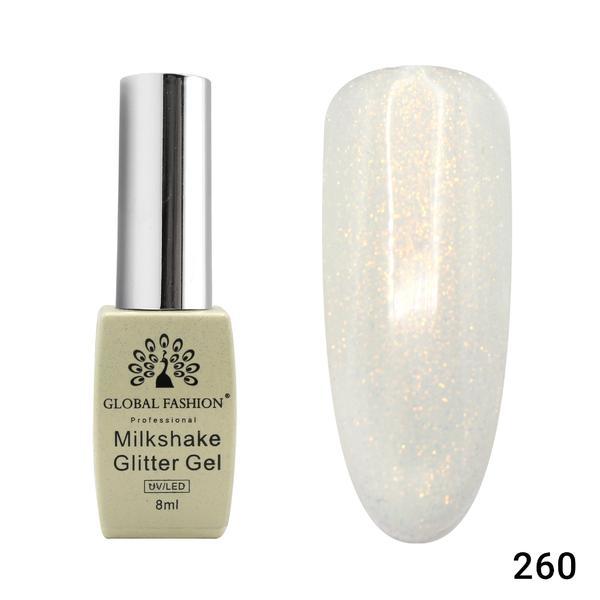 Oja semipermanenta, Milkshake Glitter, Global Fashion 8ml, 260