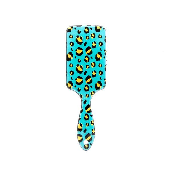 Perie pentru par, dreptunghiulara, Leopard, Verde