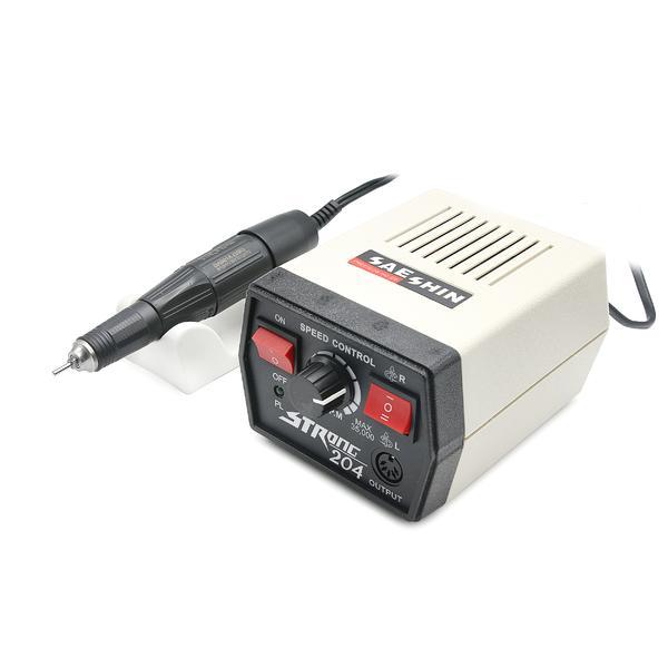 Pila electrica Strong - 204, pentru manichiură și pedichiură, 35000 rpm, 65 watt, gri