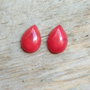 Cabochon coral rosu, 14x10 mm (2 buc)