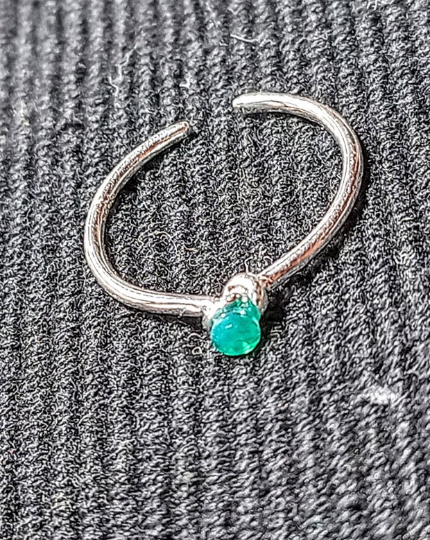 Inel argint onix verde fatetat Gavbari ajustabil minimalist boho chic trendy - Transport gratuit