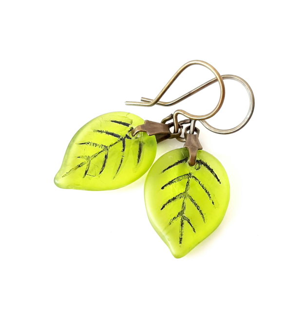 Cercei de toamnă cu frunze și accesorii bronz