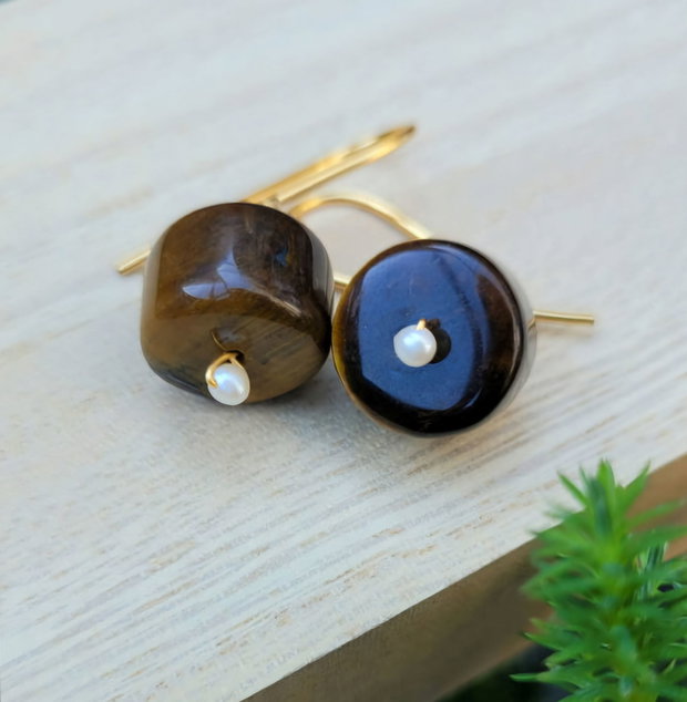 Cercei de toamnă cu frunze și accesorii bronz