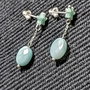 Cercei argint amazonit tija lant argint minimalisti boho chic trendy - Transport gratuit