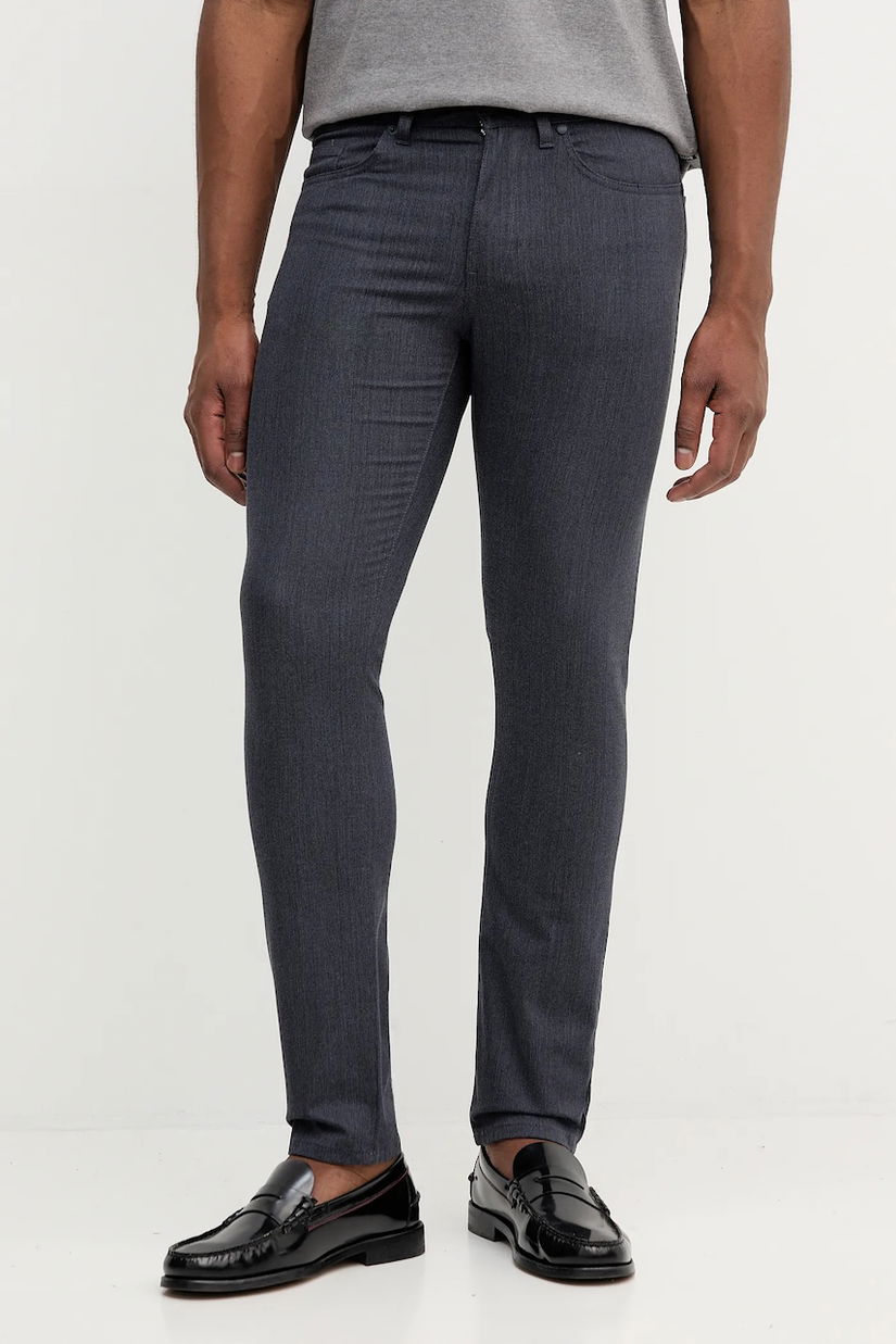 BOSS pantaloni bărbați, culoarea bleumarin, slim 50551419